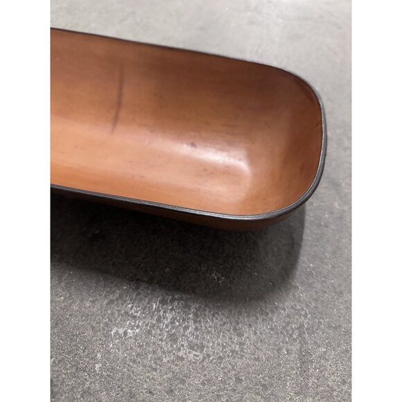 Hunting Season Molded Leather Oversized Oval Bowl in Cognac - Picture 4 of 6